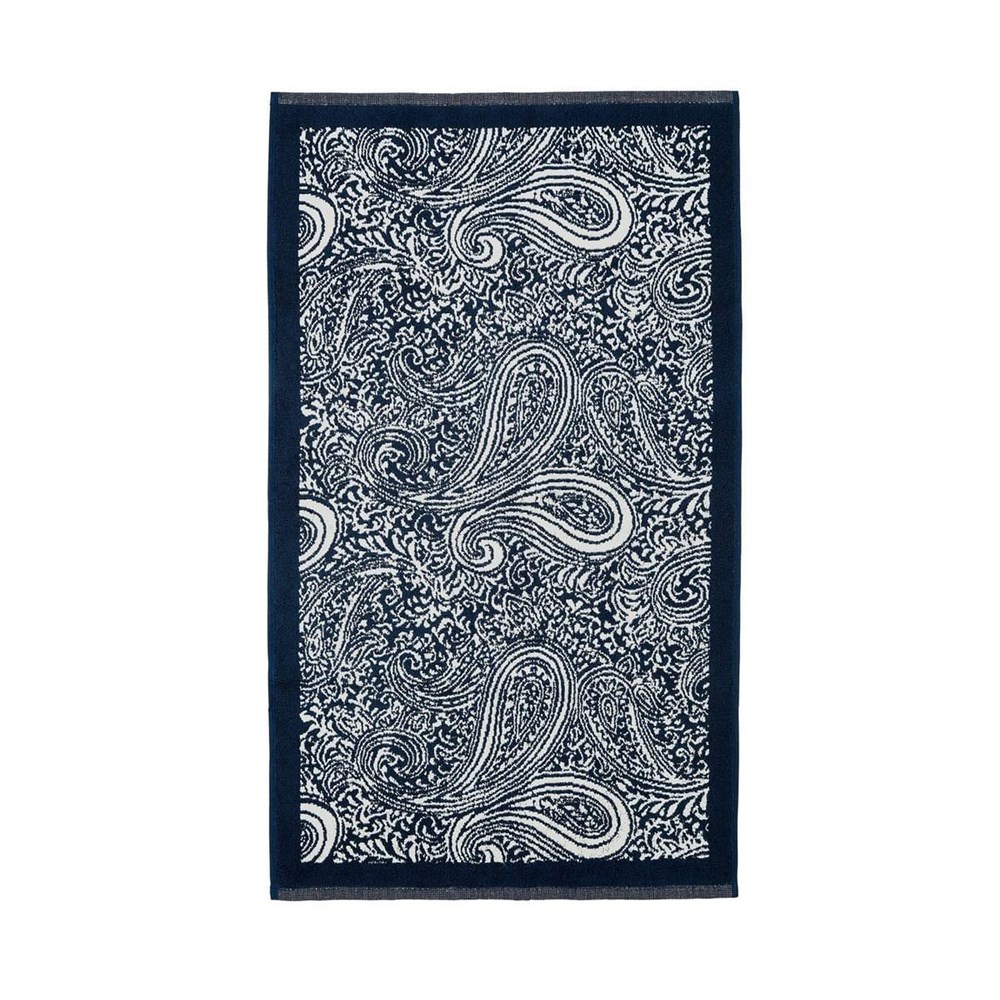 Aruni Paisley Bath Mat by Bedeck of Belfast in Midnight Blue